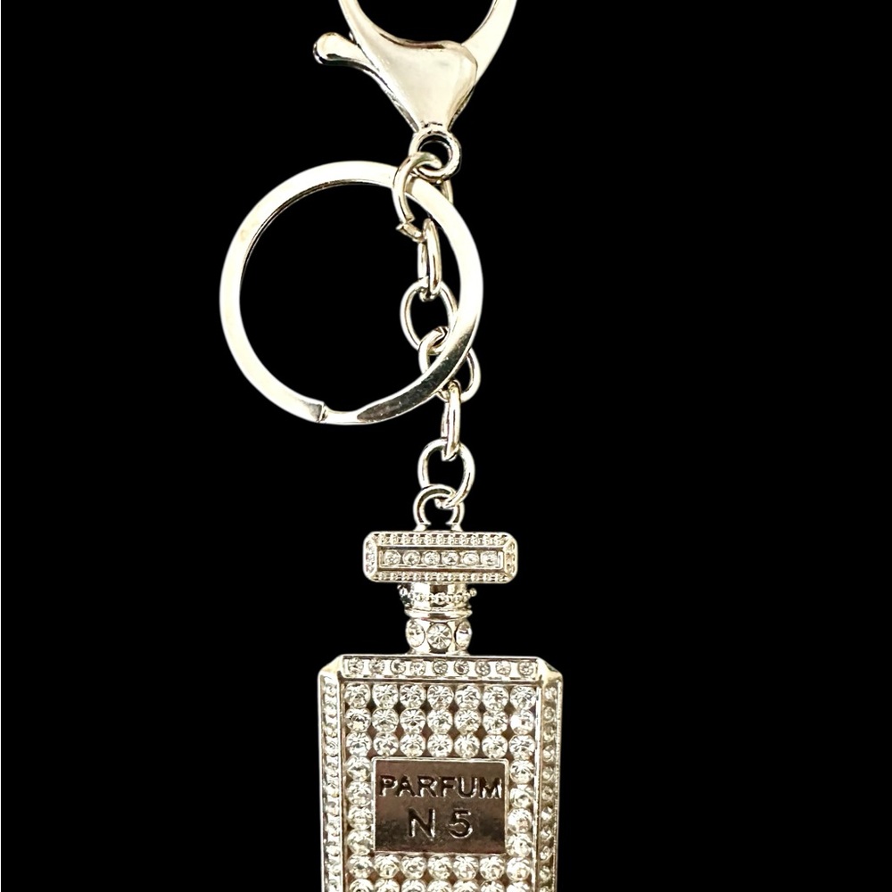 Silver Parfum No. 5 Keychain & Bag Charm New - Picture 3 of 5
